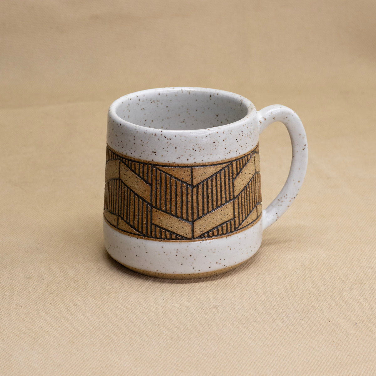 Chevron Mug (Charcoal) by Sanctuary Ceramics