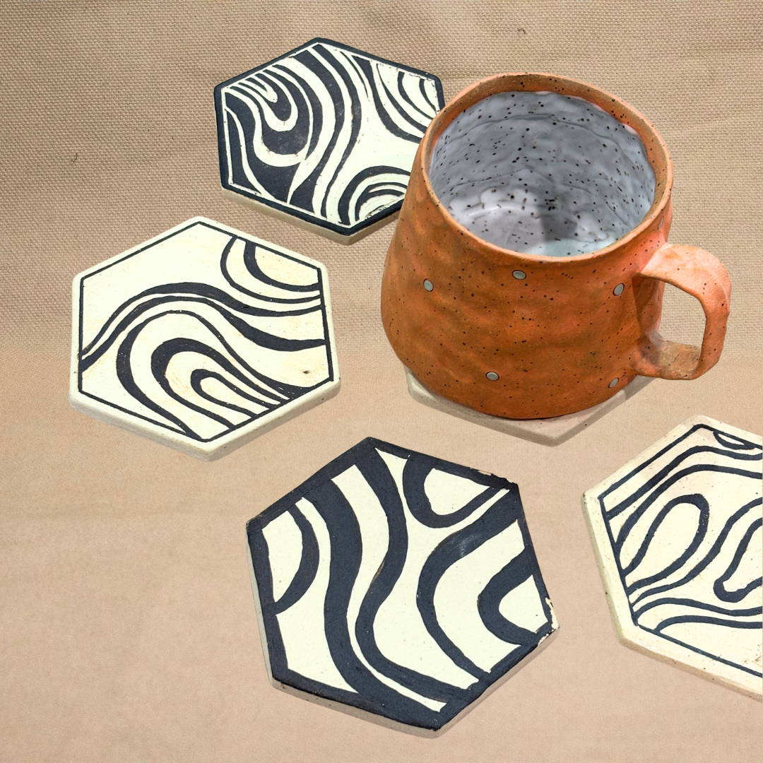 Sgraffito Coaster Sets, with Jem Tong, May 24th, 12pm - 4pm