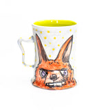 Red Bunny Handled Cup by Frank Jacques