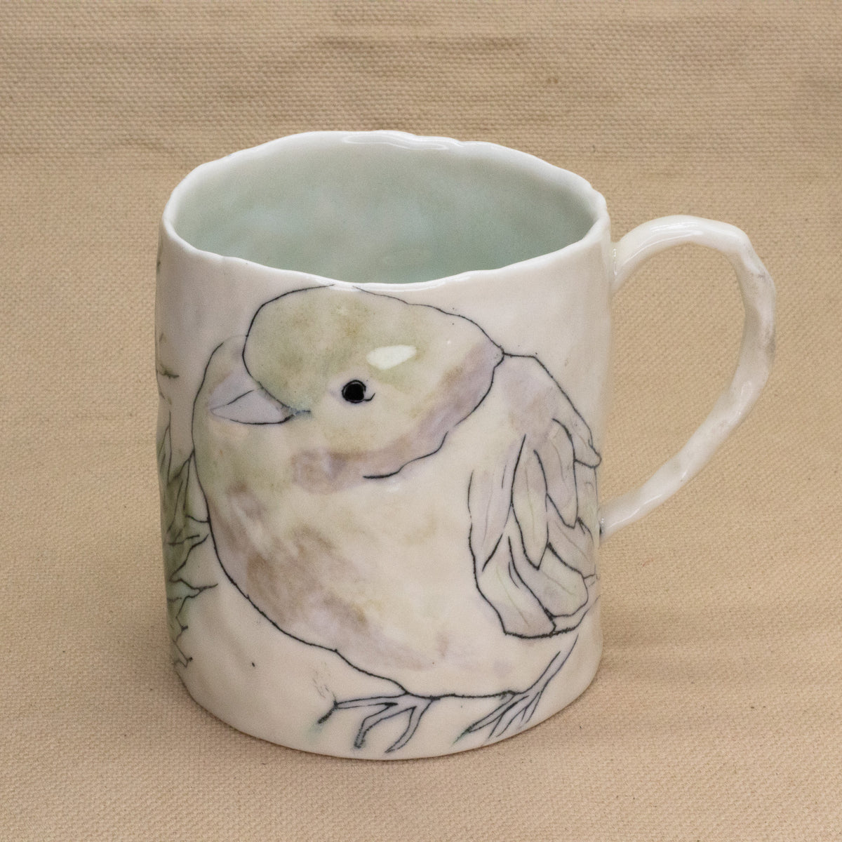 Flower and Pigeon Mug by Ryana Lawson