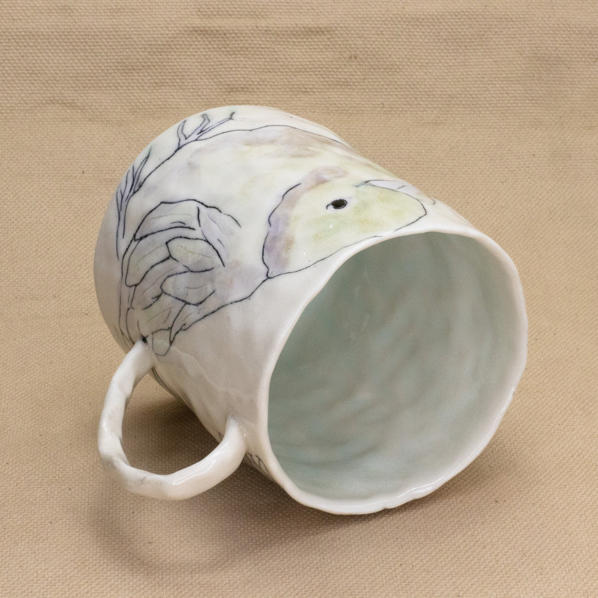 Flower and Pigeon Mug by Ryana Lawson