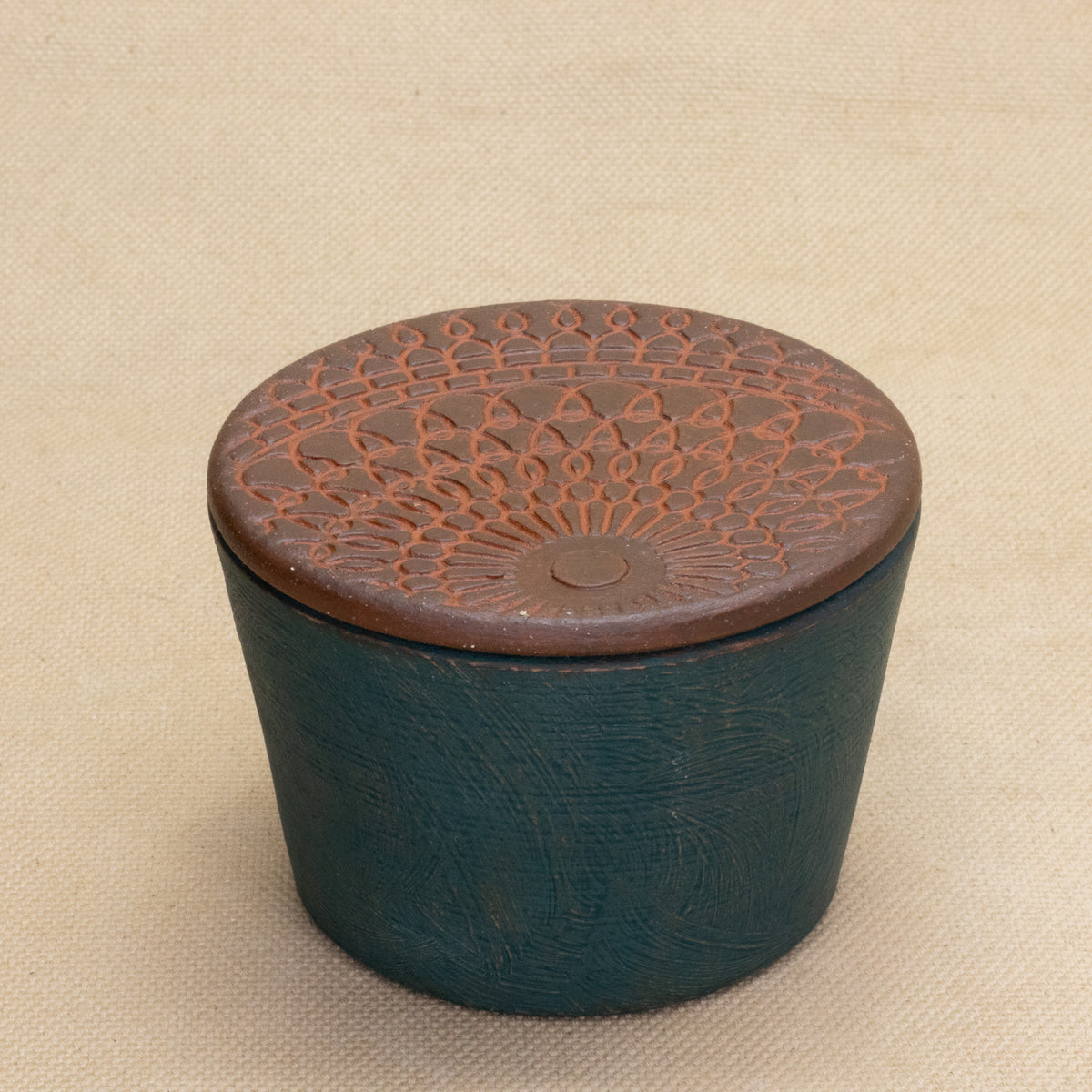 Salt Cellar (Peacock/Brown) by Functional Heirlooms