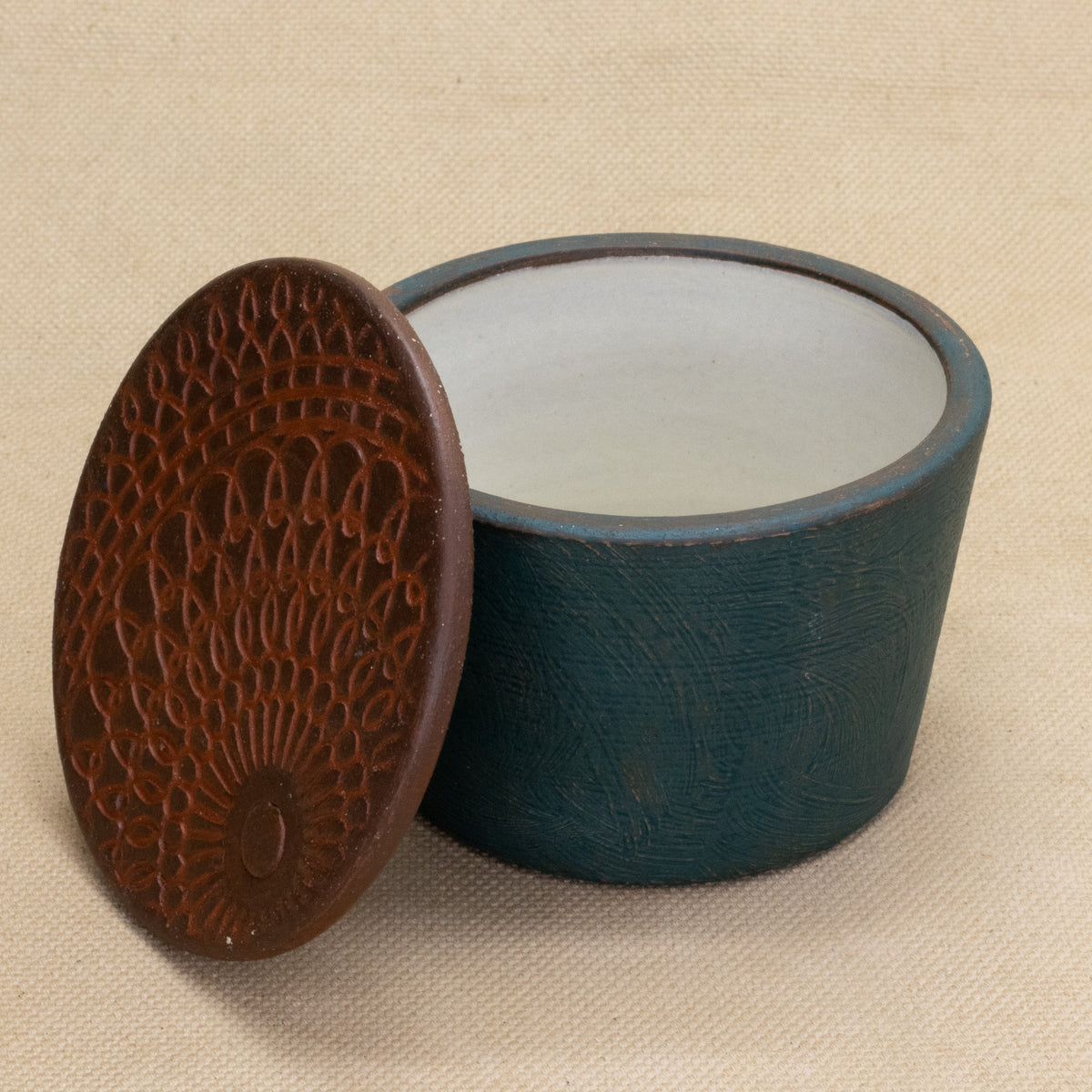 Salt Cellar (Peacock/Brown) by Functional Heirlooms