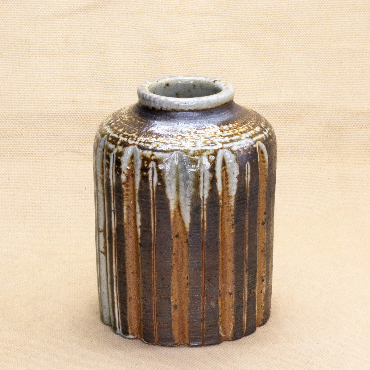 Striped Soda Fired Vase 1 by Brooke Hanson