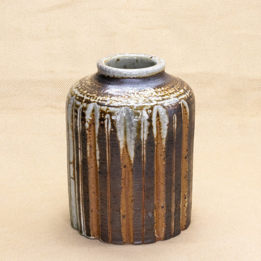 Striped Soda Fired Vase 1 by Brooke Hanson