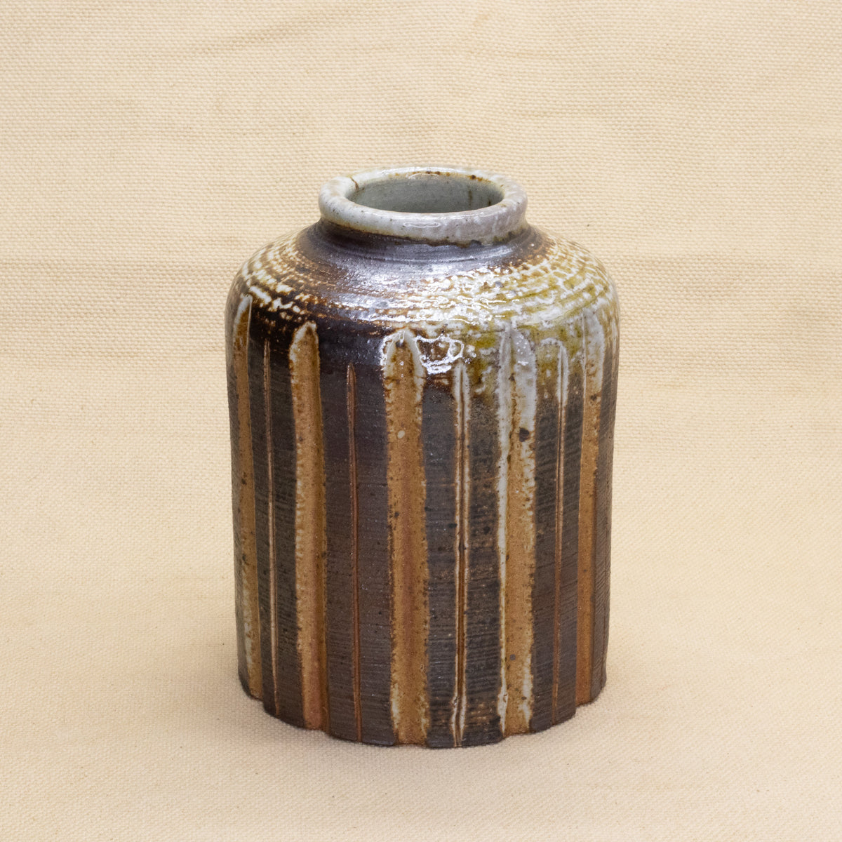 Striped Soda Fired Vase 1 by Brooke Hanson