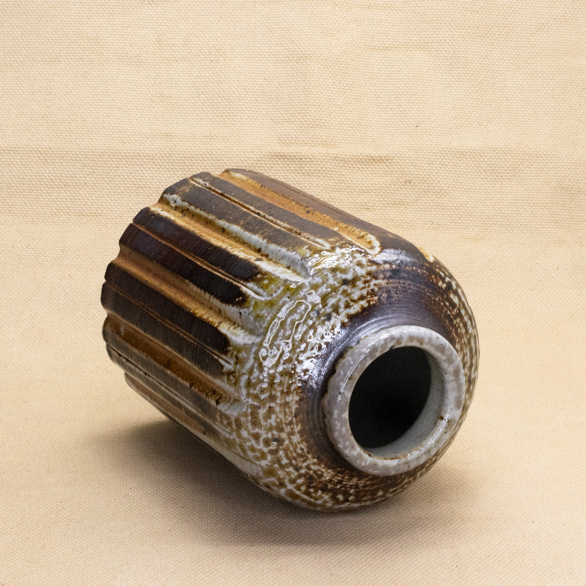 Striped Soda Fired Vase 1 by Brooke Hanson