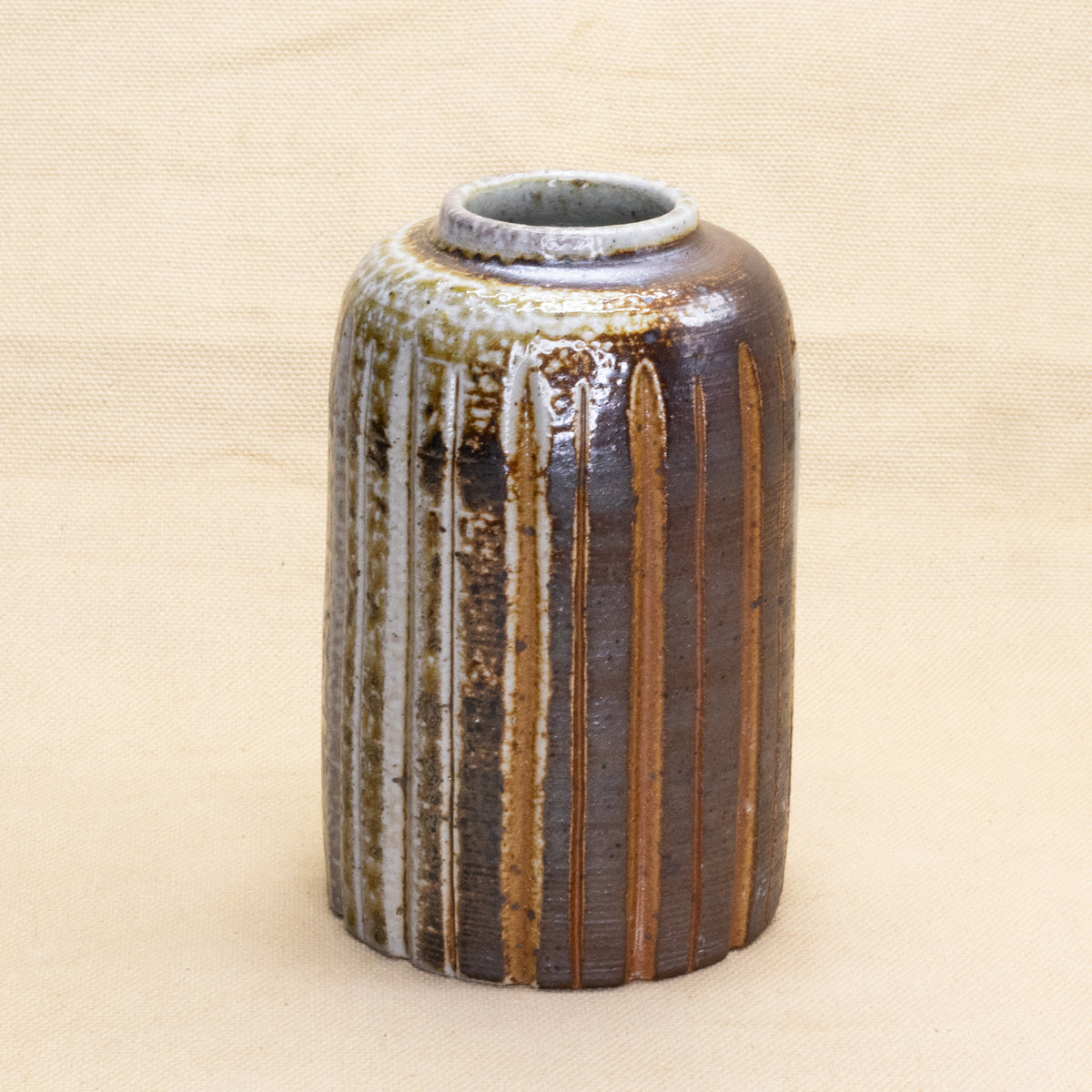 Striped Soda Fired Vase 2 by Brooke Hanson