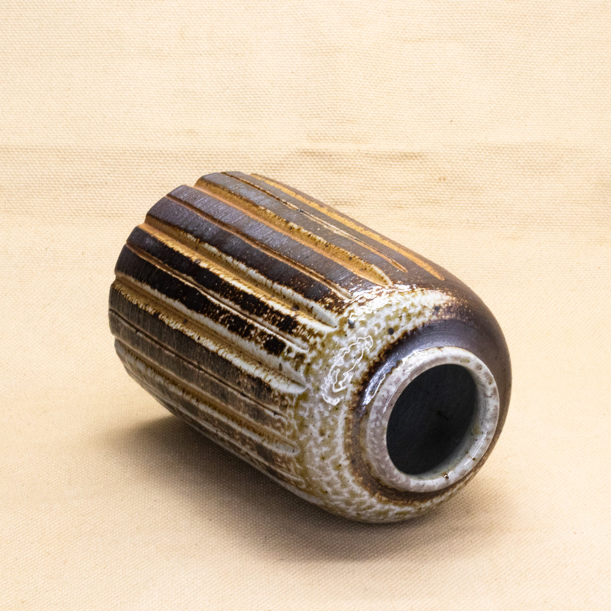 Striped Soda Fired Vase 2 by Brooke Hanson