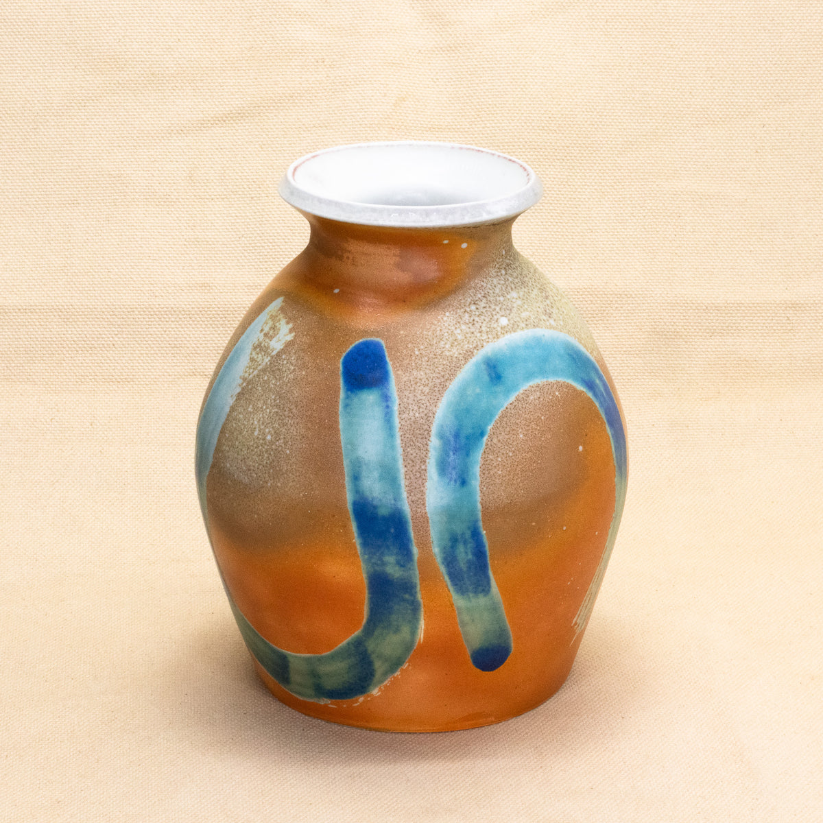 Blue Arches Soda Fired Vase by Brooke Hanson