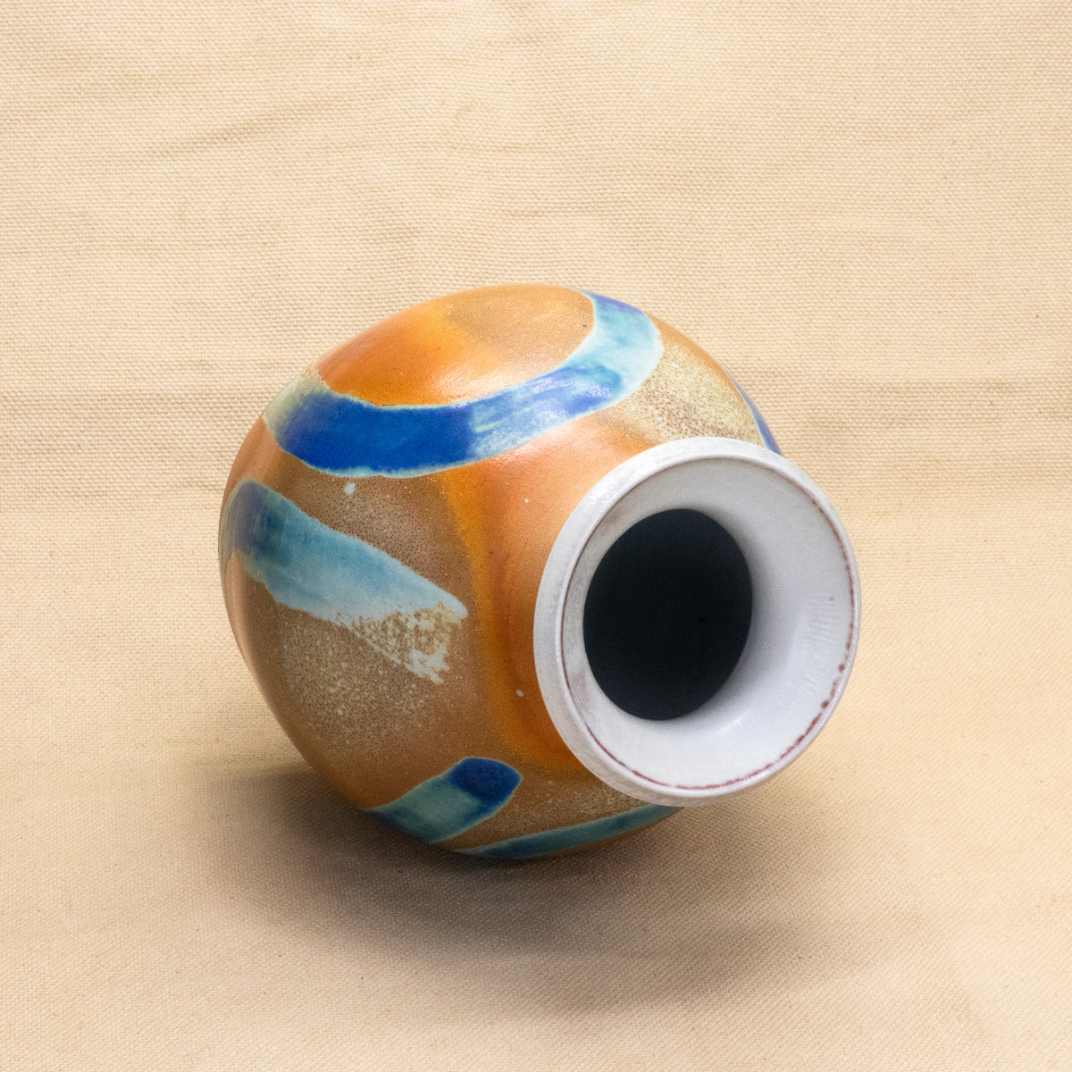 Blue Arches Soda Fired Vase by Brooke Hanson
