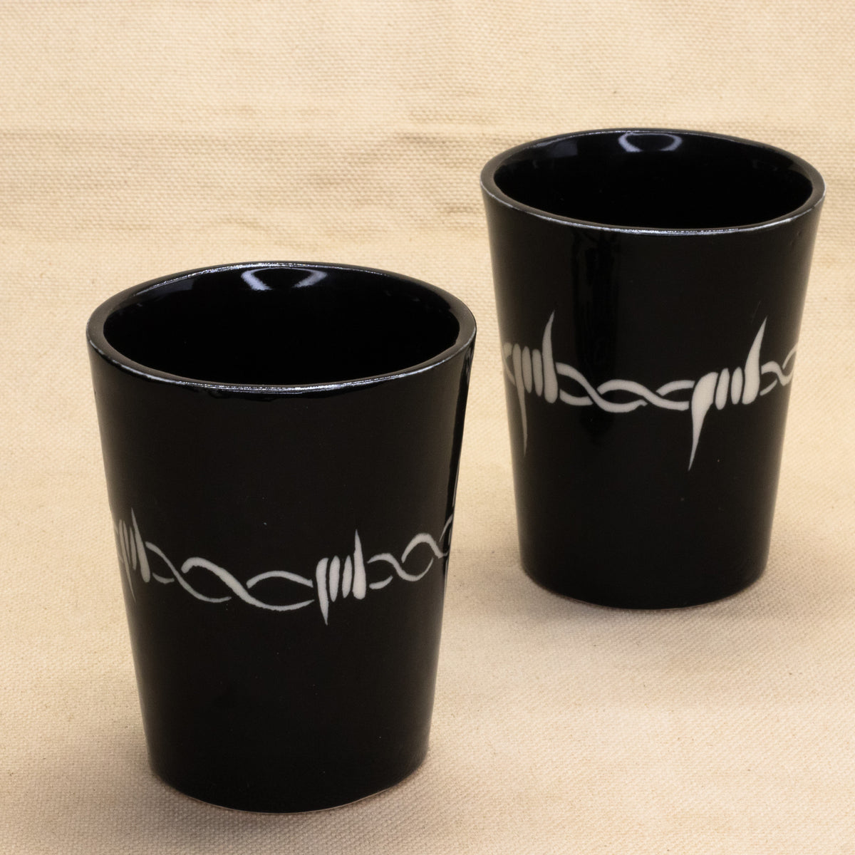 Black Luchadora Cups by The Introverted Potter