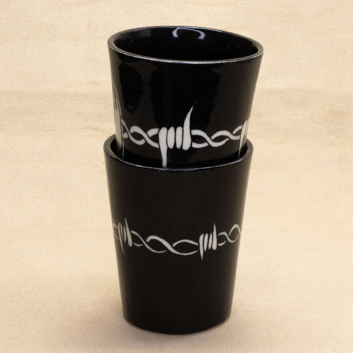 Black Luchadora Cups by The Introverted Potter