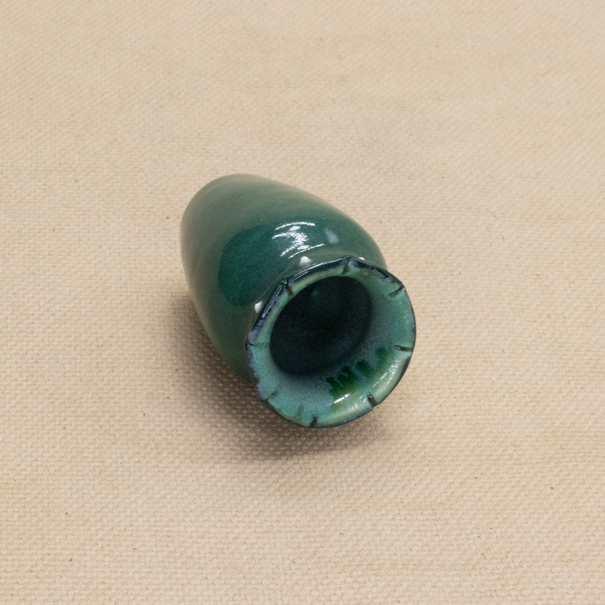 Forest Green Smol Vase by The Introverted Potter