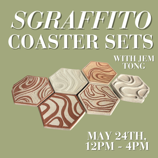 Sgraffito Coaster Sets, with Jem Tong, May 24th, 12pm - 4pm
