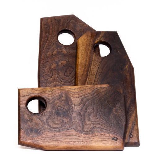 Holey Walnut Cheese Board by Ruby Pear Woodworks