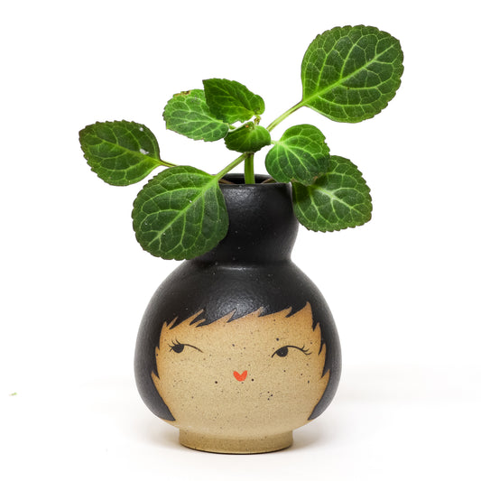 Black Buddy Vase by Jennifer Fujimoto