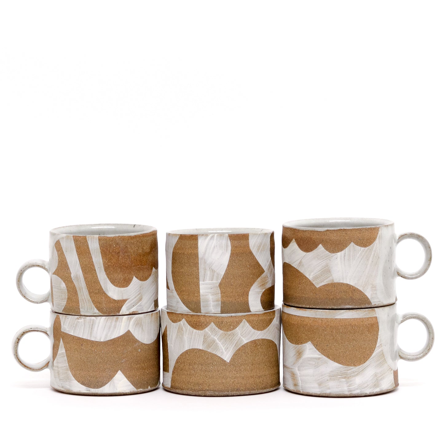 White Shapes Mugs by Sarah Steininger Leroux