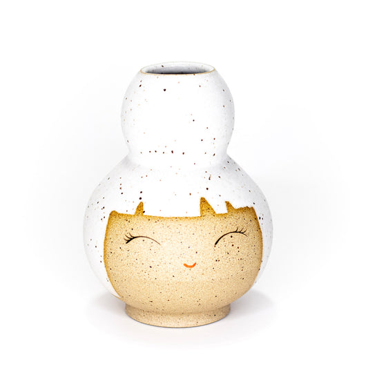 White Buddy Vase by Jennifer Fujimoto