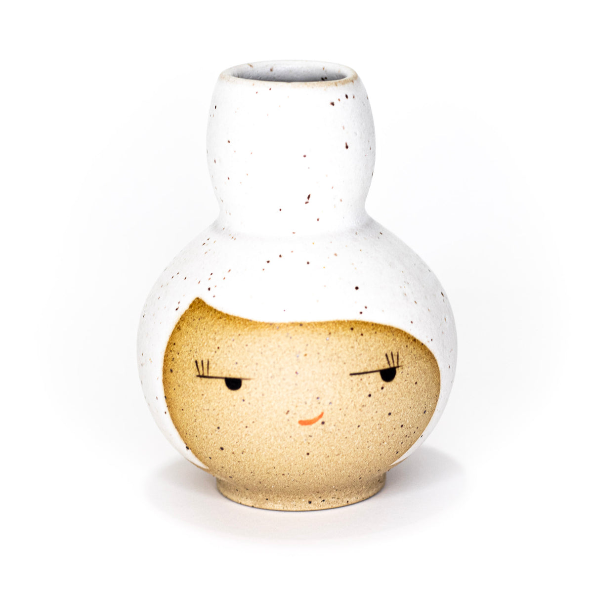 White Buddy Vase by Jennifer Fujimoto