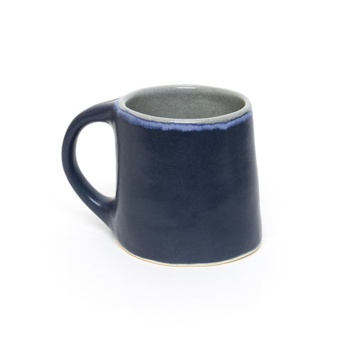 Charcoal and Gray with Blue Rim Mug