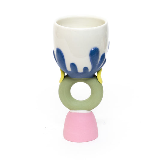 Blue Coral Goblet by Beanstalk Ceramics