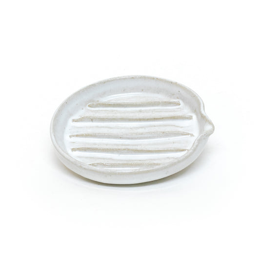 White Soap Dish by Song Pottery