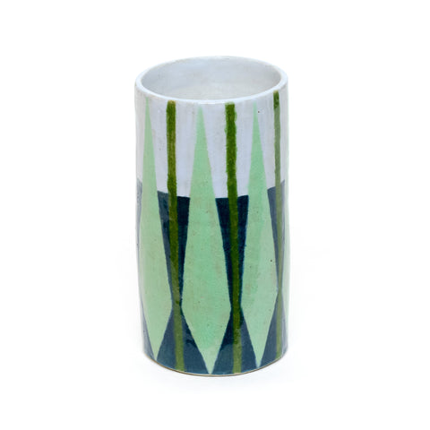 Mint Diamonds Vase by Song Pottery